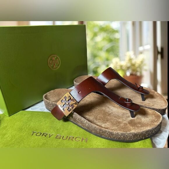 Tory Burch Womens Mellow Leather Flatform Slip On Sandals Shoes NWT - Picture 5 of 15